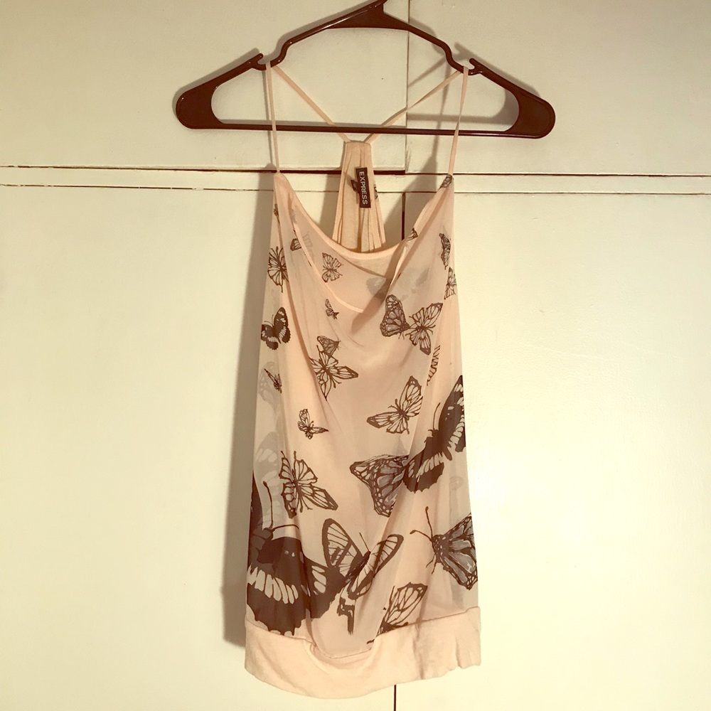 Peach butterfly top